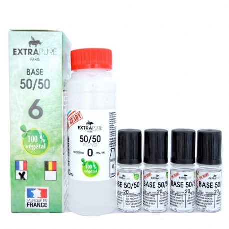 Pack Base 50/50 140ml + booster pour du 6mg Extra DIY